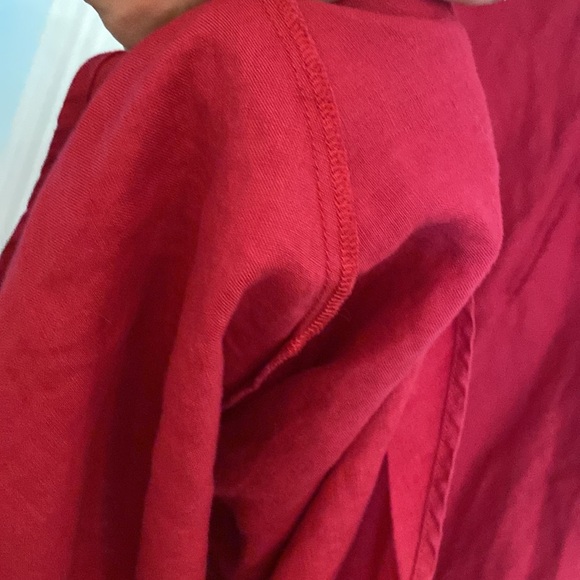 Spiegel 100% Linen (Flax) Cranberry Red long zippered tailored dress flaws pic 3 - Picture 13 of 15